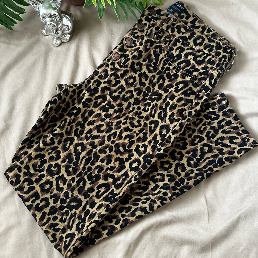 J. Crew Leopard Print High Rise Skinny Jeans, sz. 28